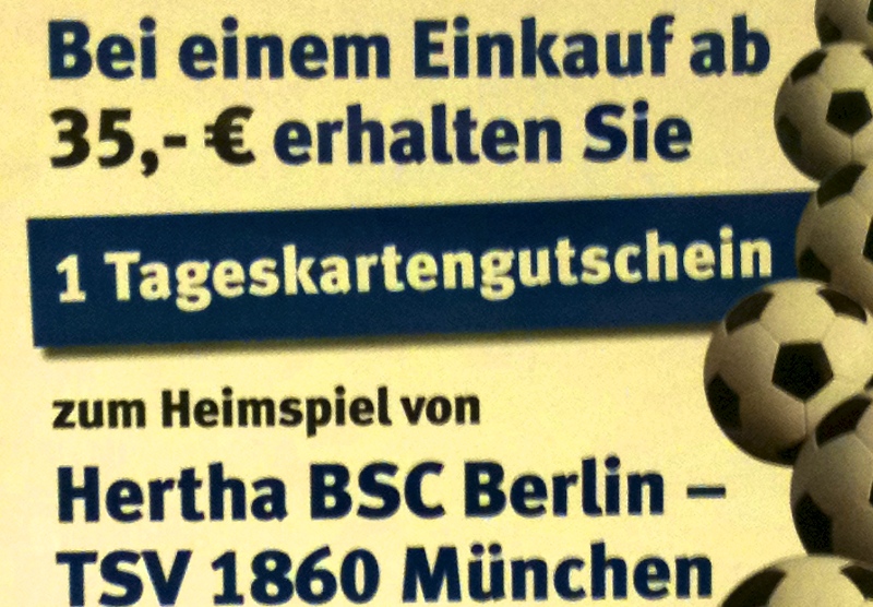 Ticketverschenkung im Supermarkt
