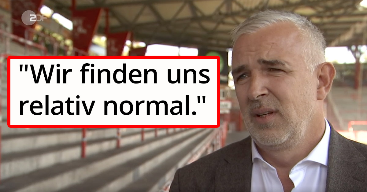 Dirk Zingler (Präsident des 1. FC Union Berlin) im ZDF-Interview
