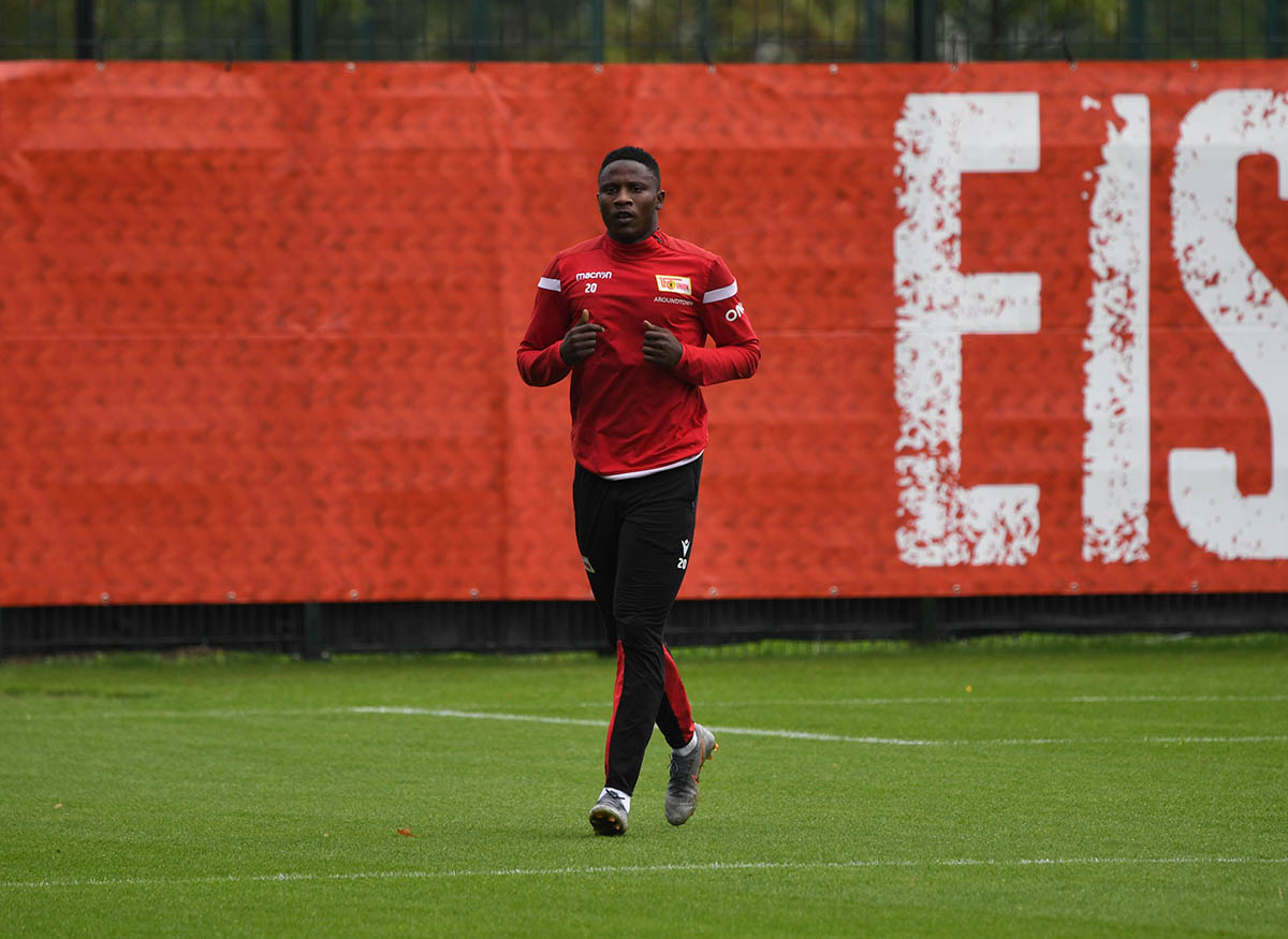 Suleiman Abdullahi (1. FC Union Berlin) beim Training am 01.10. 2019, Foto: Matze Koch