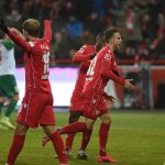 Marcus Ingvartsen jubelt nach seinem Tor zum 2:0 gegen Augsburg