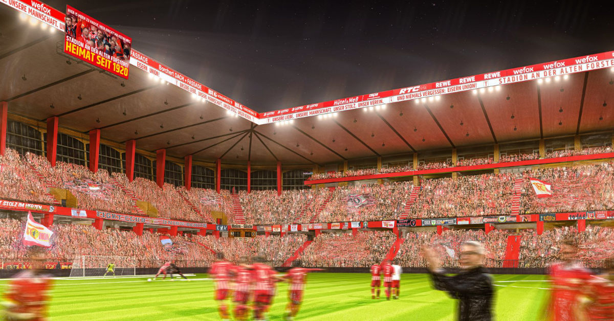 So könnte das ausgebaute Stadion an der Alten Försterei innen aussehen, Bild: 1. FC Union Berlin