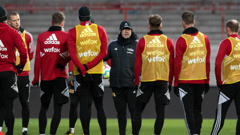 Die Mannschaft des 1. FC Union zurück im Training.