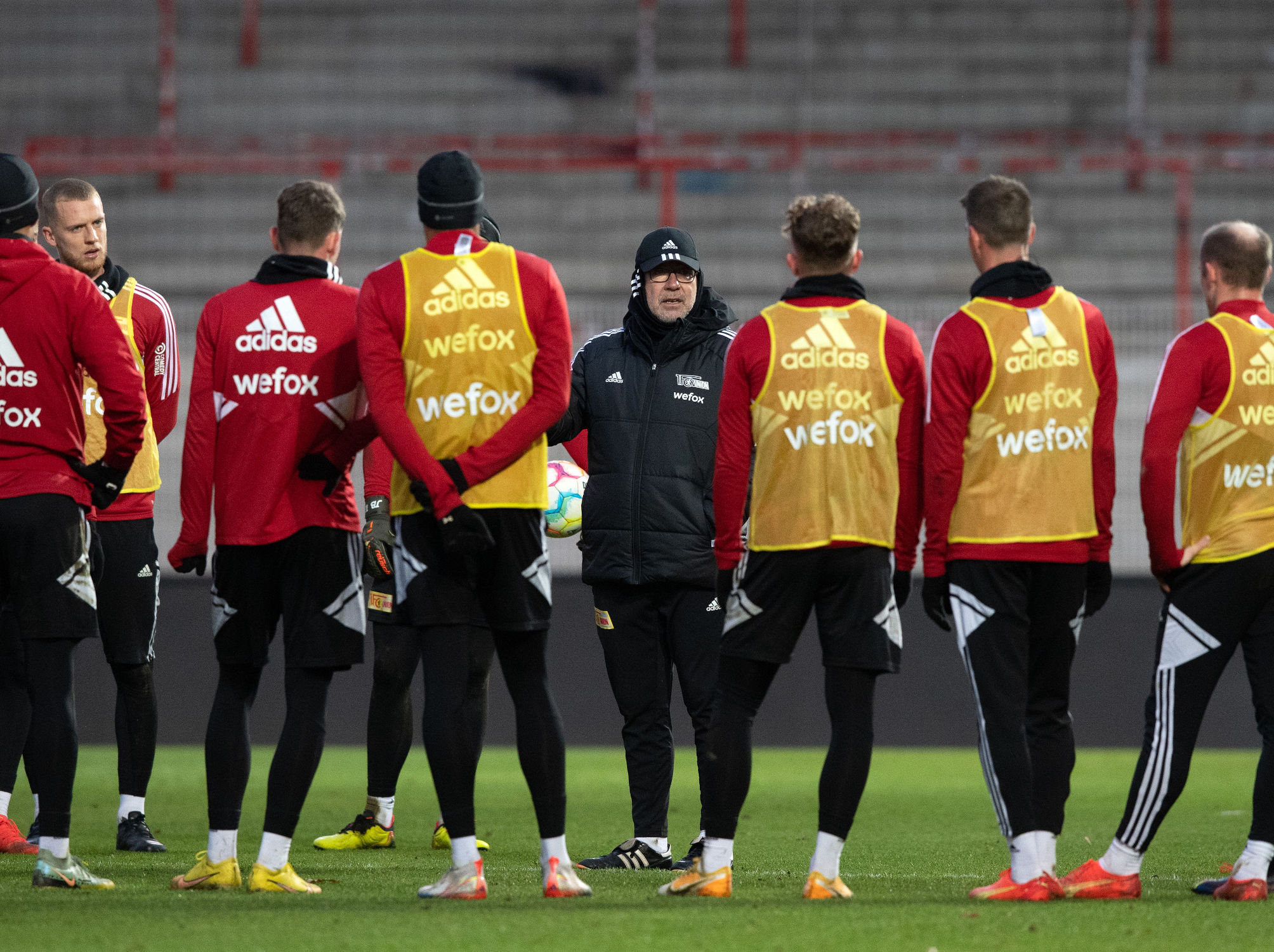 Die Mannschaft des 1. FC Union zurück im Training.