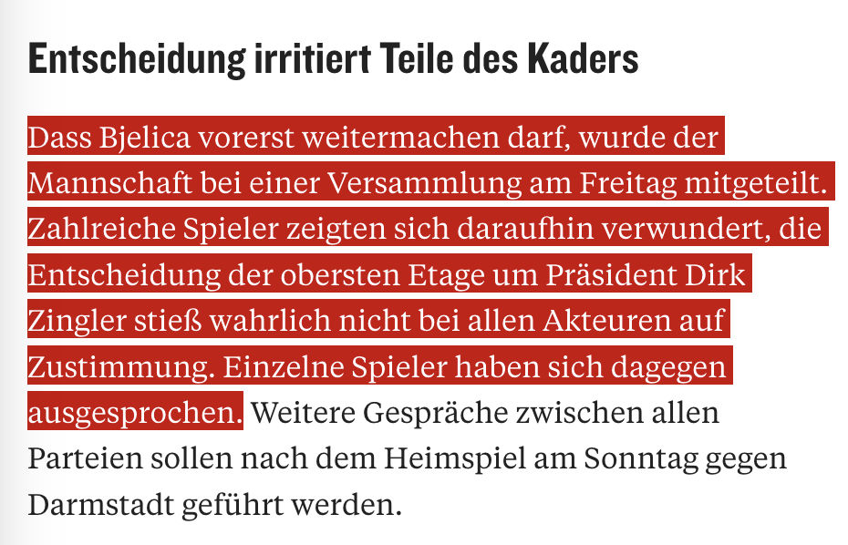 Absatz aus dem Kicker-Artikel vom Freitag, der für Unruhe sorgte, Screenshot: Kicker.de